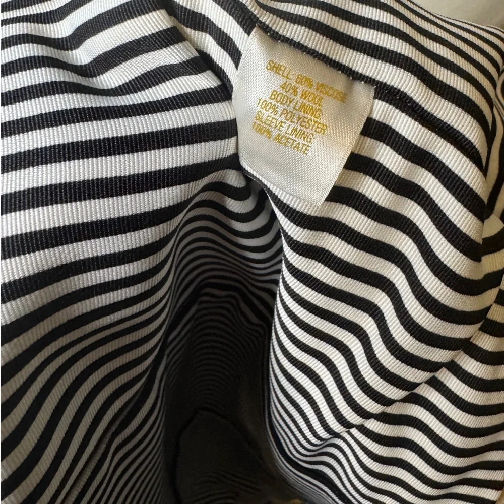 Kate Spade Black Tan Colorblock Jacket Size 6 Chic Designer Structured Button Up